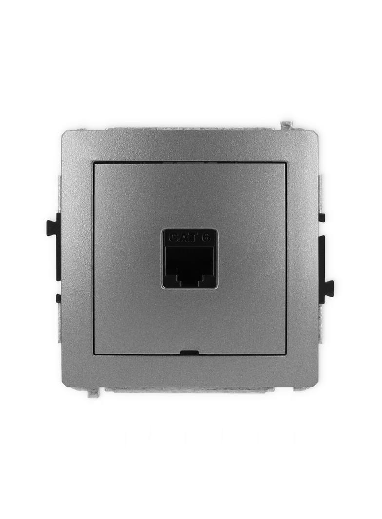 DECO Mechanizm gniazda komputerowego pojedynczego 1xRJ45, kat. 6, 8-stykowy, bez pola opisowego graf