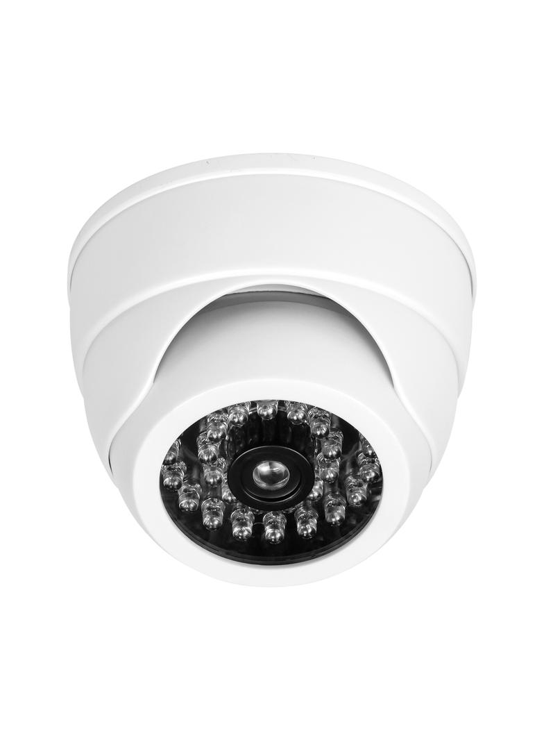 Atrapa kamery monitorującej z podczerwienią CCTV, bateryjna, MINI, biała