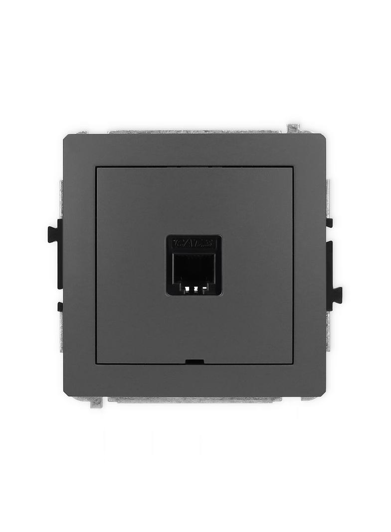 DECO Mechanizm gniazda telefonicznego pojedynczego 1xRJ11, 4-stykowy, beznarzędziowe, bez pola opiso