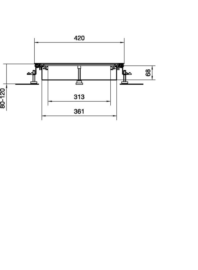 tehalit.BK Kanał współpoziomy wanna stalowa BKWD 400x(80-120)mm stal BKWD400080 HAGER