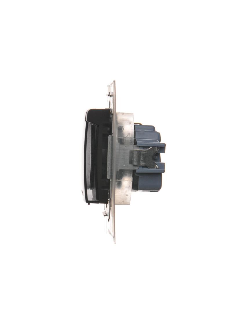 Simon 54 Gniazdo Schuko IP44 z przesłonami z uszczelką ramki 16A z. śrub. klapka transp. brąz mat