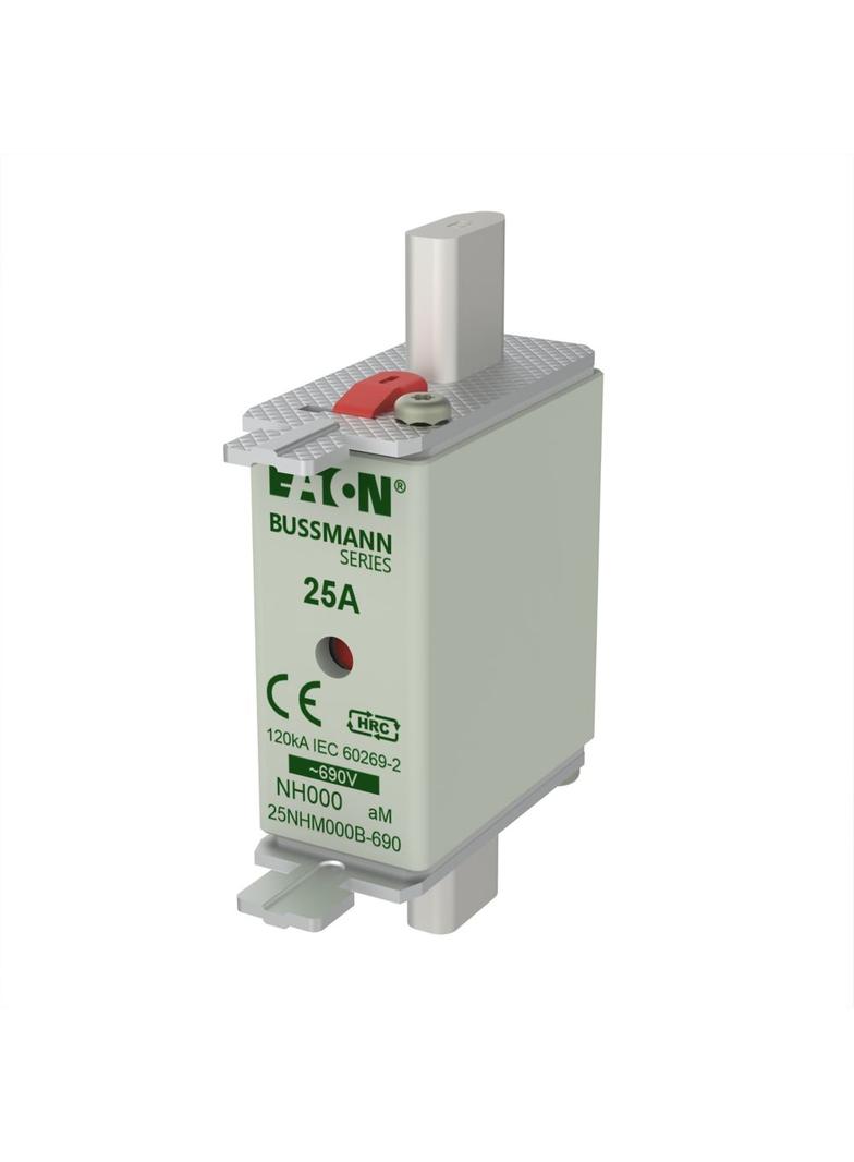 NH FUSE 25AMP 690V aM SIZE 000 Wkładka NH000 25A 690V AM podwójny wskaźnik 25NHM000B-690 EATON