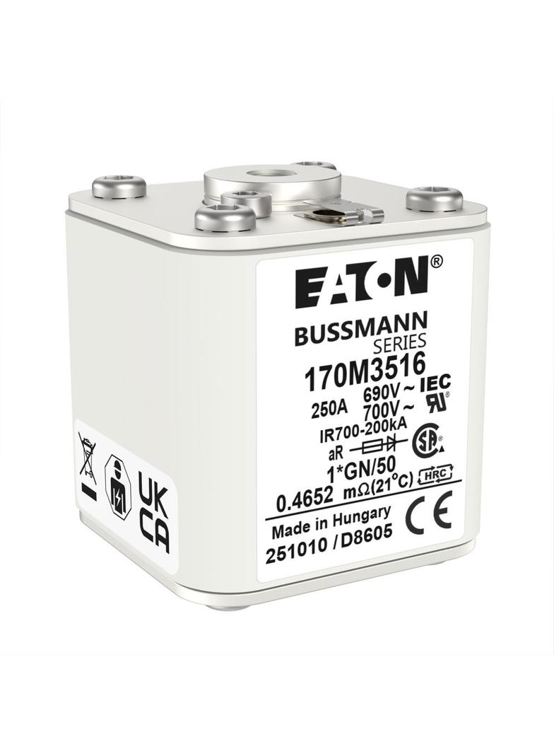 FUSE 250A 690V 1*GN/50 AR UC Wkładka szybka 250A AC 690V rozmiar 1 45x59x51 mm aR I 170M3516 EATON
