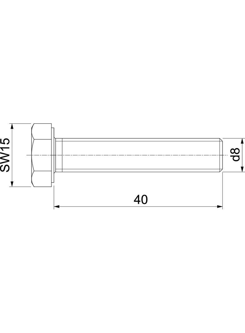 DIN933 M8x40 V4A, Śruba z łbem sześciokątnym