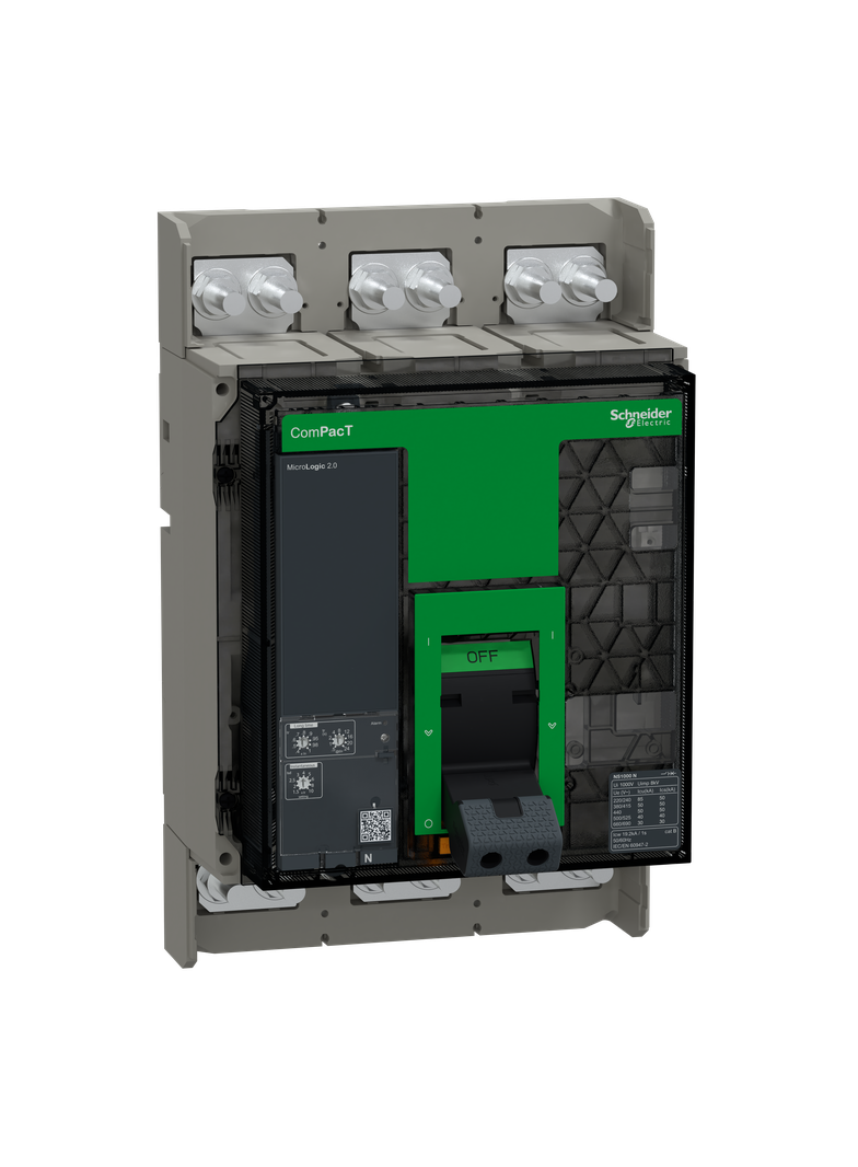 Wyłącznik, ComPacT NS1000N, 50kA przy 415VAC, 3P, stacjonarny, sterowanie ręczne, MicroLogic 2.0, 10