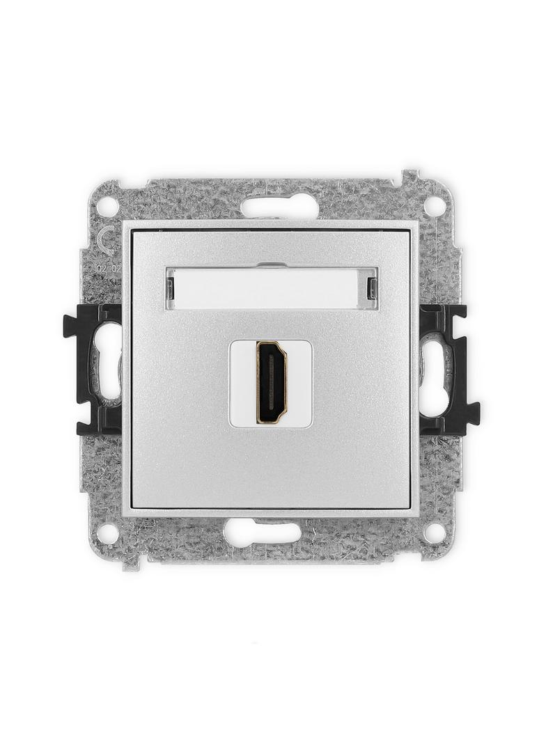 MINI Gniazdo pojedyncze HDMI 2.0, 4K srebrny metalik 7MHDMI-3 KARLIK