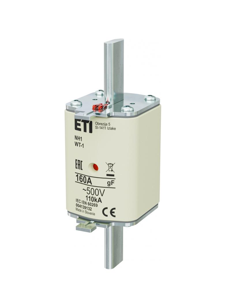 Wkładka topikowa NH szybka KOMBI Pokrywy stalowe NH1 WT-1 gF 160A 500V G 004139132 ETI