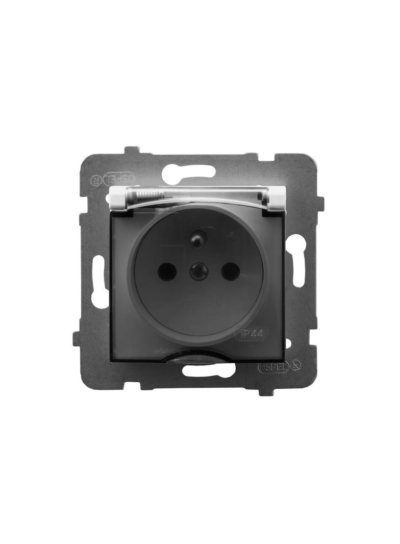 ARIA Gniazdo bryzgoszczelne z uziemieniem IP-44 wieczko przezroczyste - kolor biały