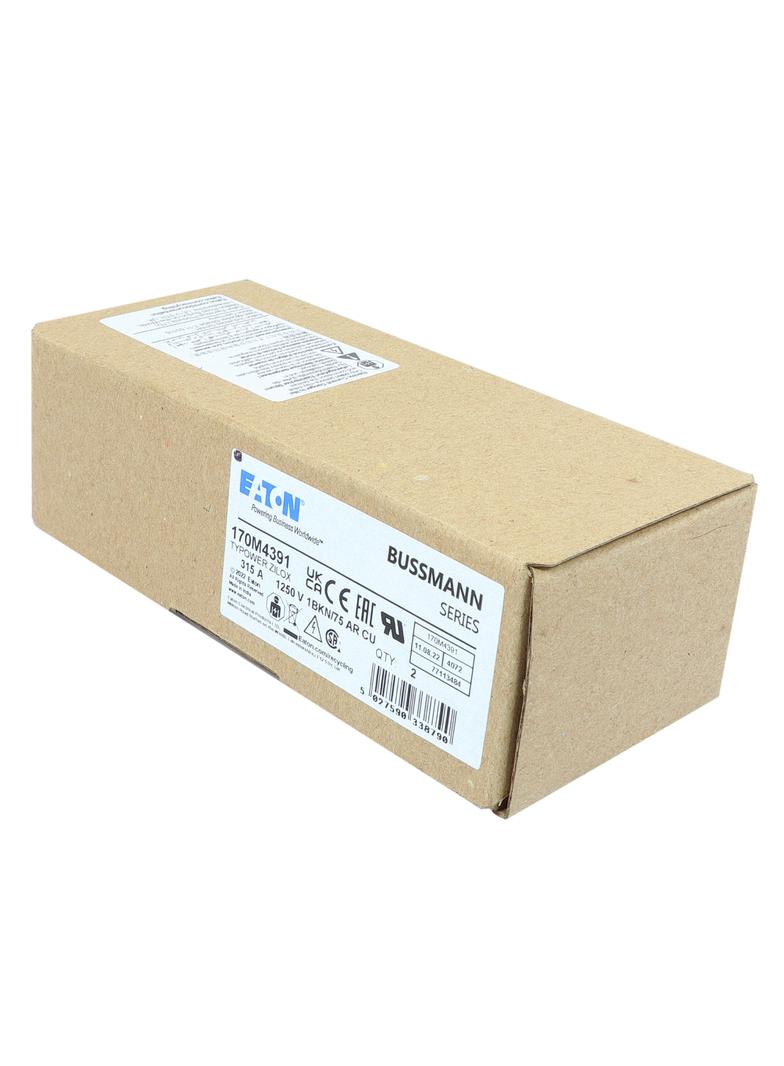 FUSE 315A 1250V 1BKN/75 AR CU Wkładka szybka 315A AC 1250V rozmiar 1 53x69x74 mm aR IEC UL 170M4391