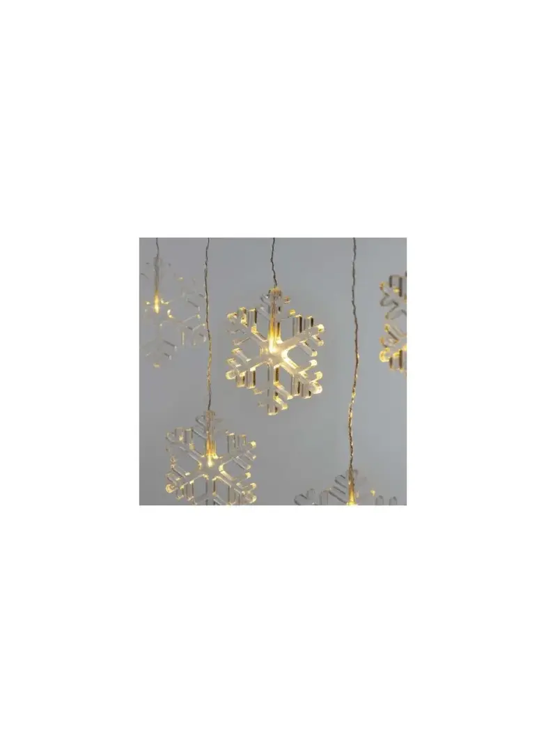 Dekoracje - 8 LED sople śnieżynki 45x84 cm ciepła biel, IP44