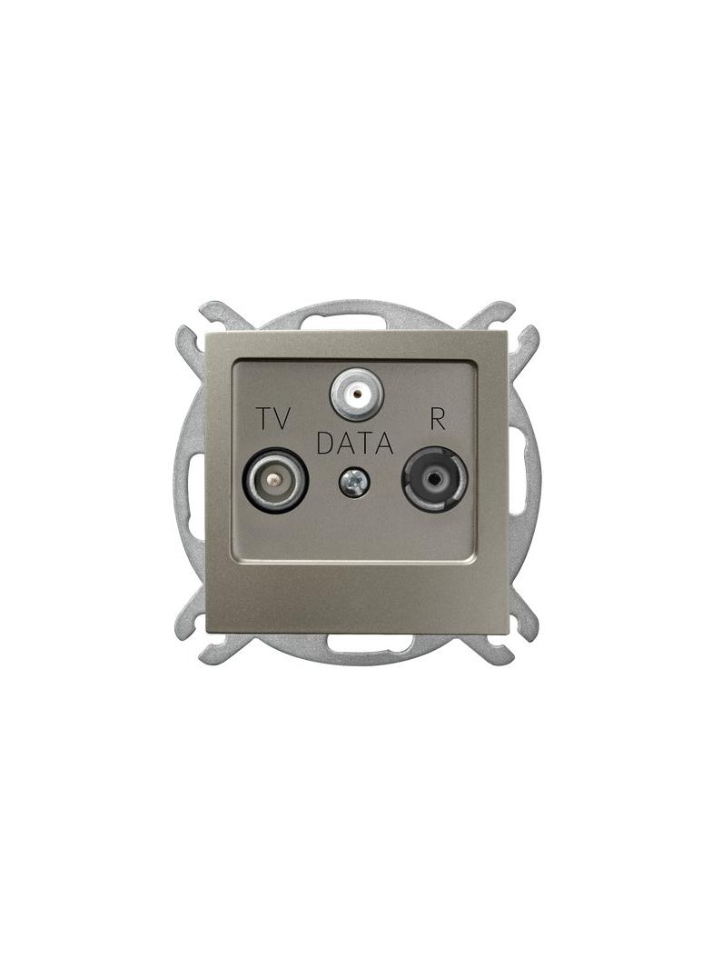AS Gniazdo RTV-DATA - kolor satyna light