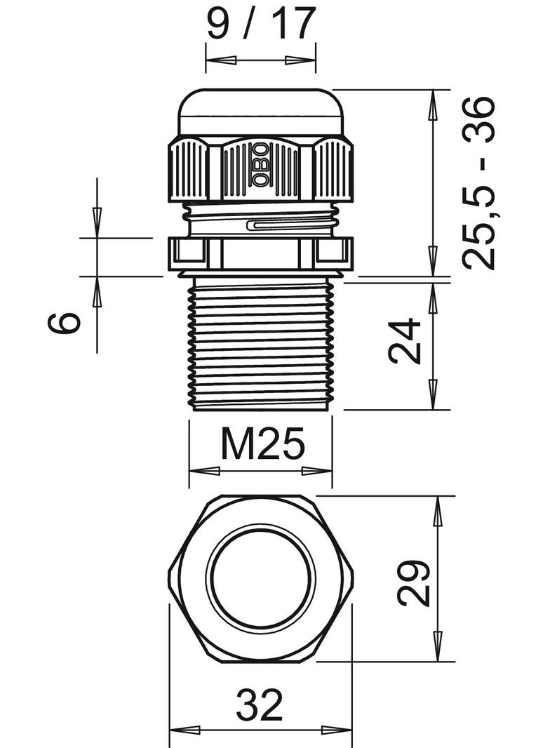 V-TEC VM LL25 SW, Dławik kablowy