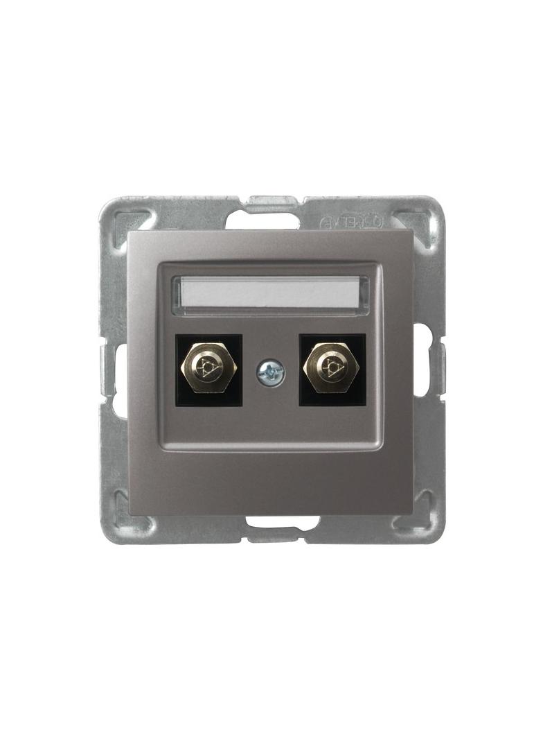 IMPRESJA Gniazdo ekwipotencjalne podwójne - kolor tytan