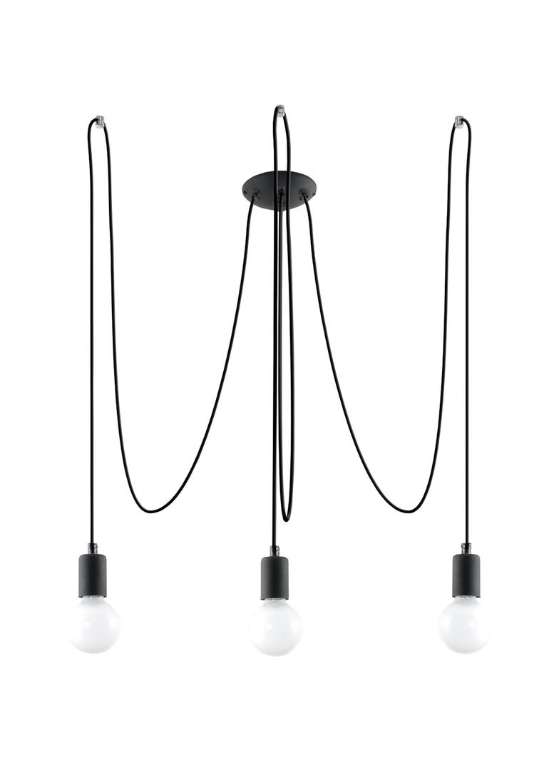 Sollux Żyrandol EDISON 3 czarny SL.0370
