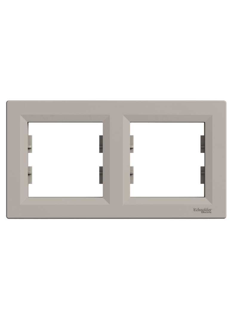 Asfora, ramka 2-krotna, pozioma, brąz