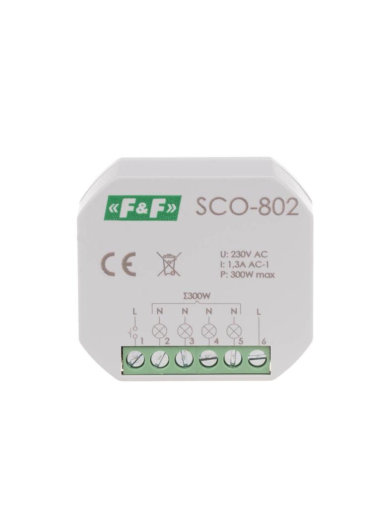 Ściemniacz oświetlenia z pamięcią montaż podtynkowy zasilanie 230V AC 300W SCO-802 F&F