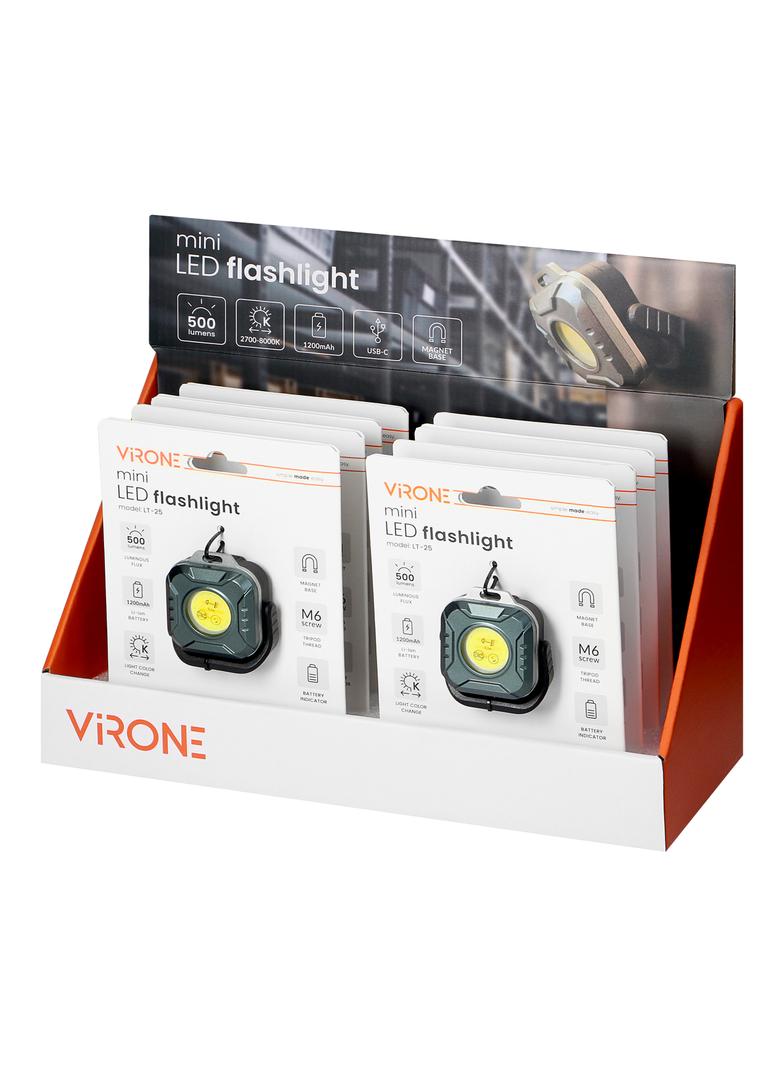 Mini latarka LED COB, 500lm, 1200mAh, CCT