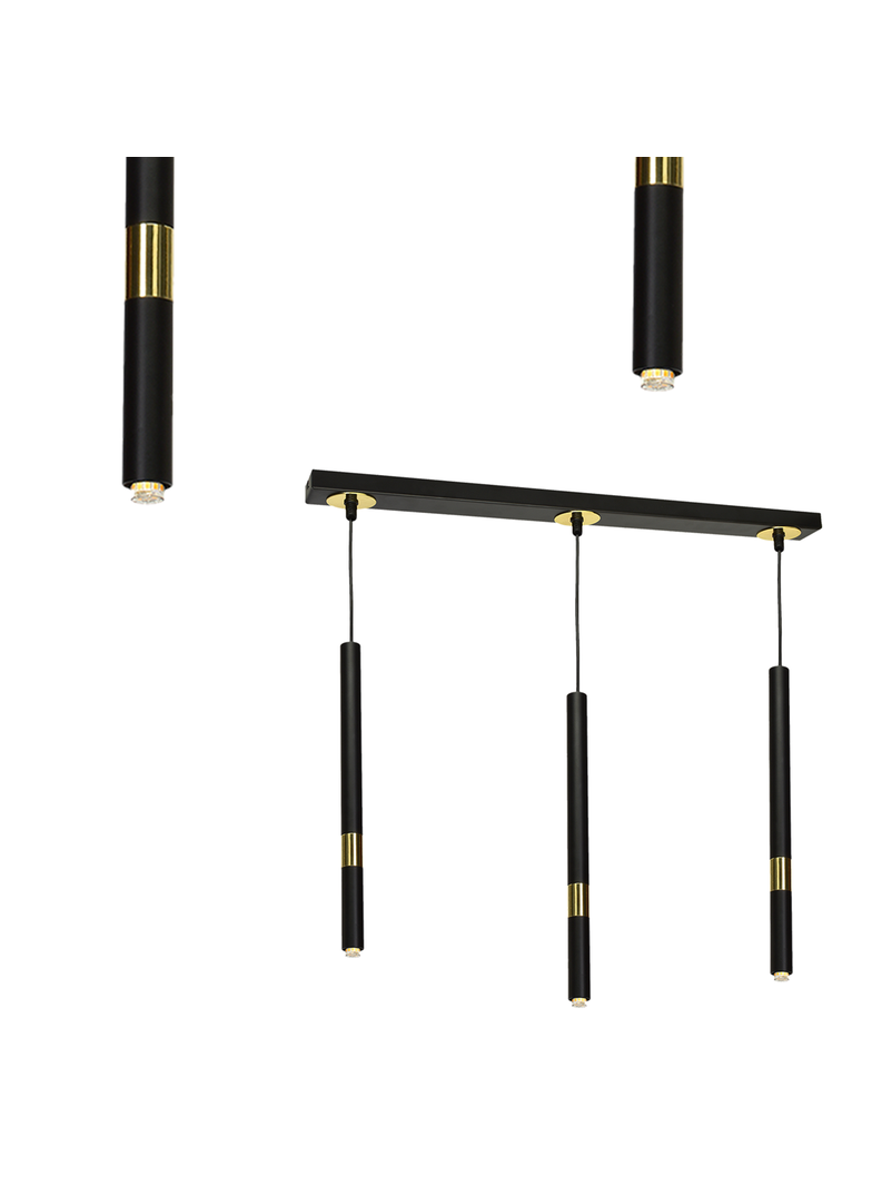 lampa wisząca Monza 3xG9 czarno/złota MLP6334 Milagro