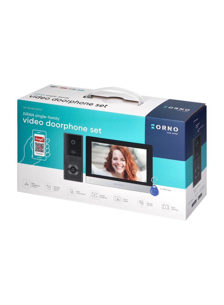 XIRAN zestaw wideodomofonowy bezsłuchawkowy monitor dotykowy 8" LCD Wi-Fi + APP na telefon z gn