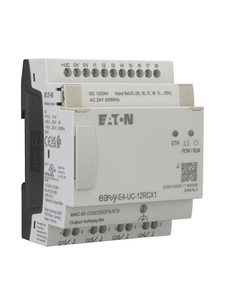 EASY-E4-UC-12RCX1 easyE4 12-24VDC 24VAC 8DI(4AI) 4DO-R bez wyświetlacza 197212 EATON
