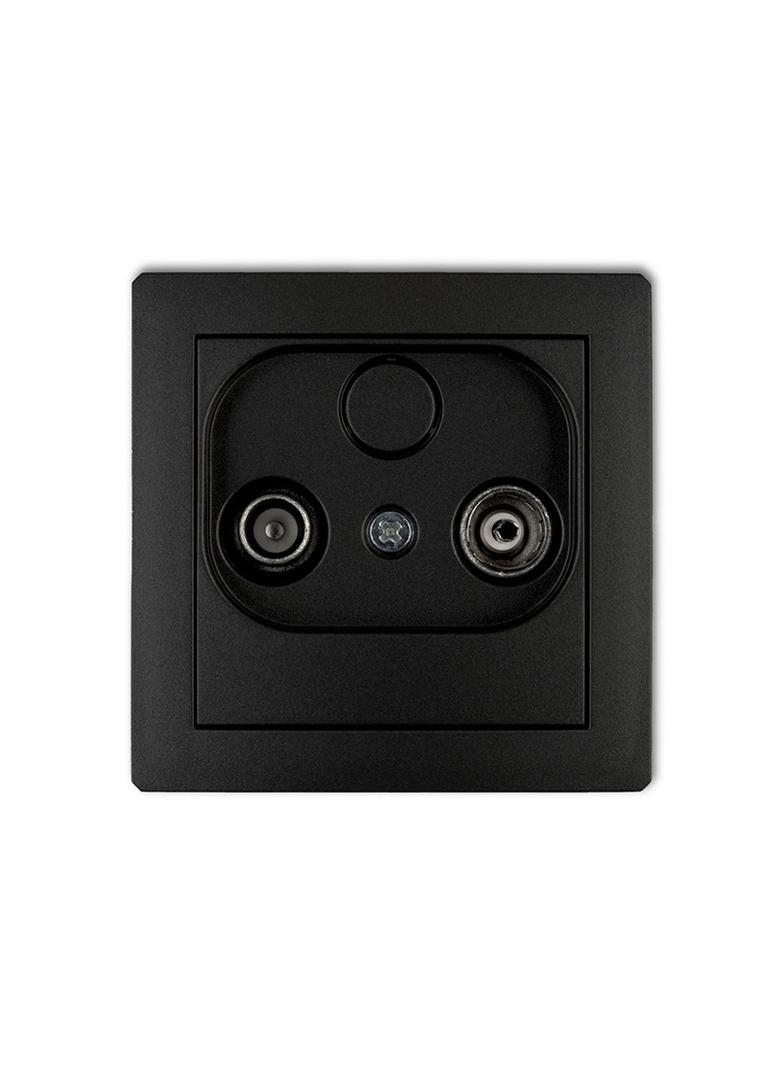 DECO Mechanizm gniazda abonenckiego RTV przelotowego 15dB czarny mat