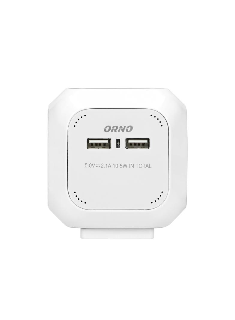 Przedłużacz Kostka 4x2P+Z(Schuko) ładowarka 2xUSB 1,4m H05VV-F 3x1,5mm2 biały OR-AE-13144(GS)/W ORNO