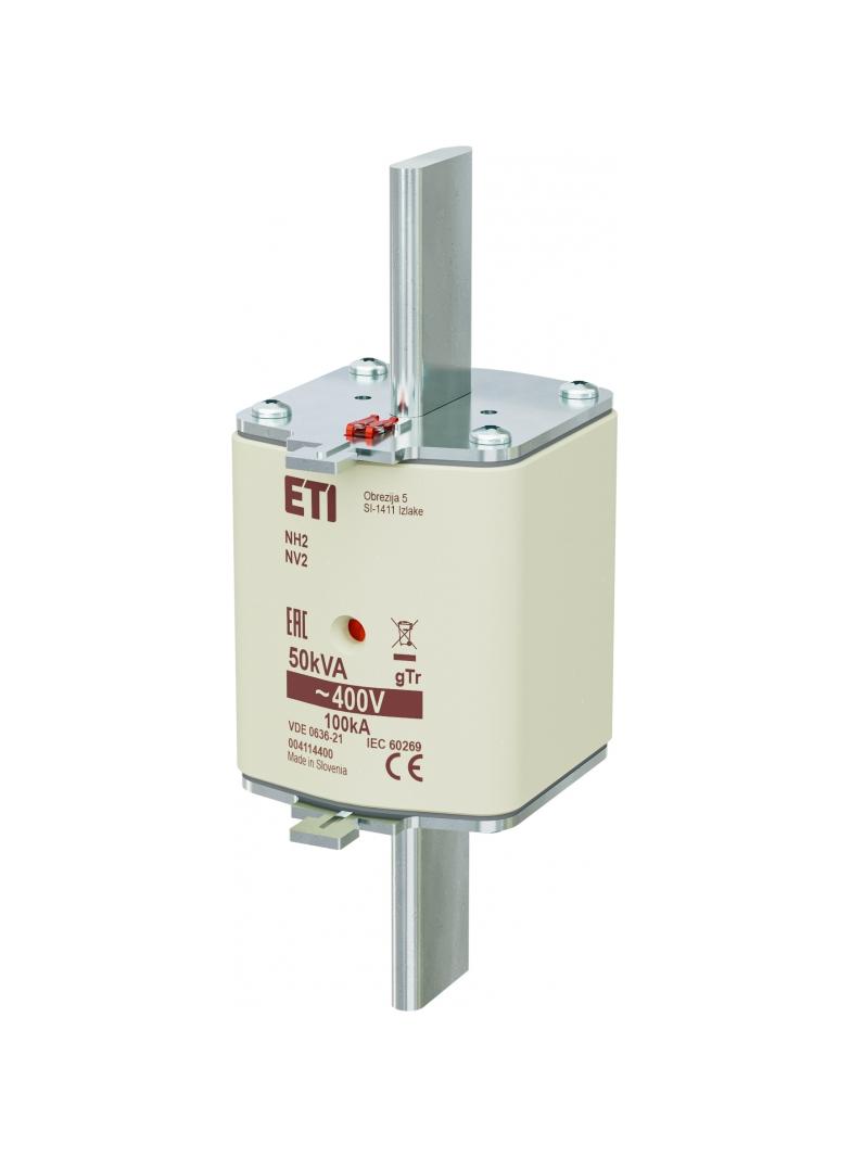 Wkładka topikowa NH transformatorowa NH2 gTr 72A 400V 50kVA 004114400 ETI