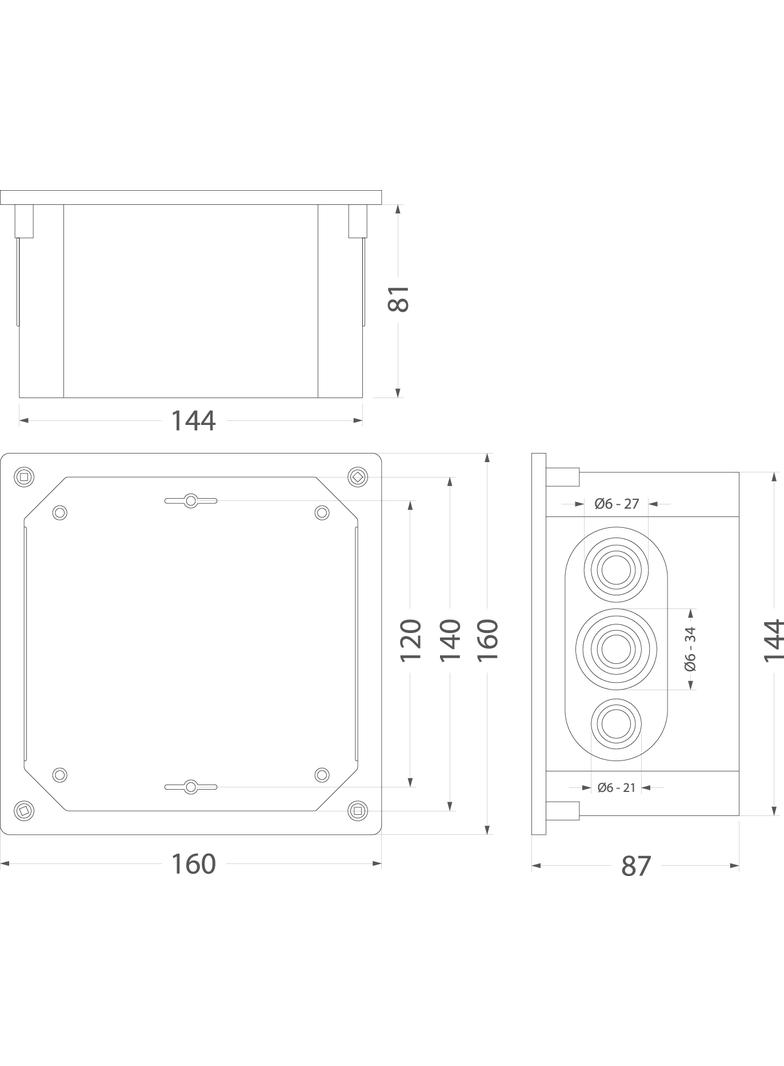 Puszka Podtynkowa Elewacyjna Hermetyczna Ppt-EH160 szara INOX 64.160 OPATÓWEK