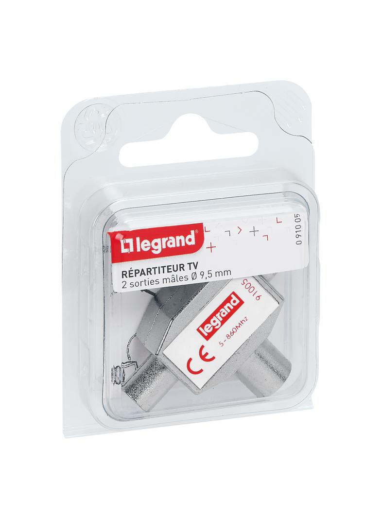 SPLITTERY EKRANOWANE O9.52 MM - 862 MHZ, 1 WEJŚCIE ŻEŃSKIE - 2 WYJŚCIA MĘSKIE, Legrand