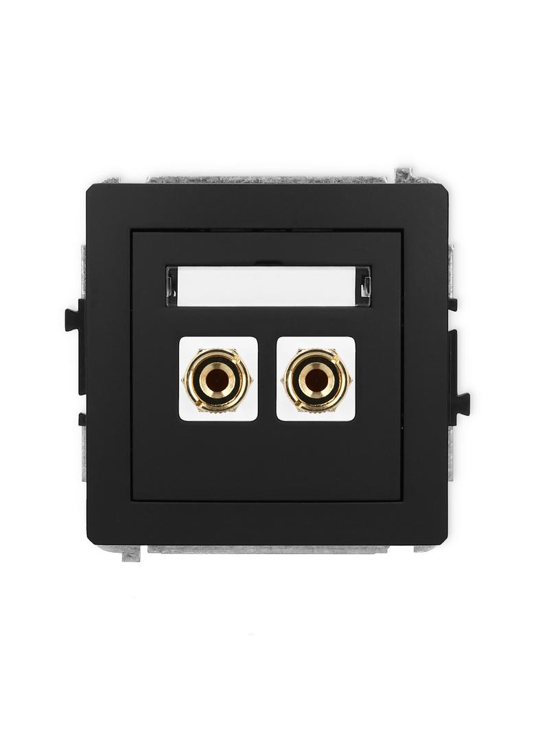 DECO Mechanizm gniazda głośnikowego pojedynczego (typu banan - czerwony i czarny, pozłacany, 4 mm2,