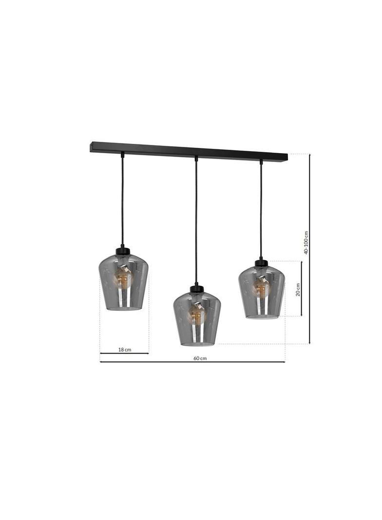 Milagro lampa wisząca Santiago Smoked 3xE27 czarna MLP6609