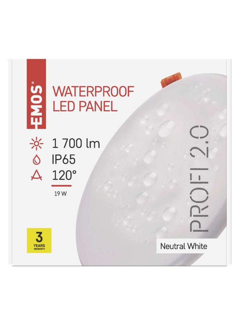 Panel LED wpuszczany okrągły 19W IP65 neutralna biel ZV1152 EMOS