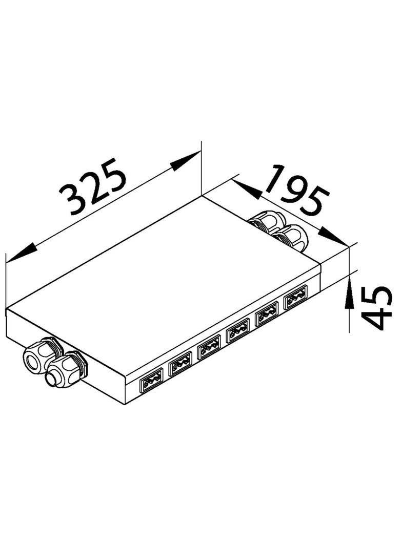 tehalit.SPW Rozdzielacz podłogowy płaski Wago 6 gn czarnych / 6 gn białych SPWA669010 HAGER