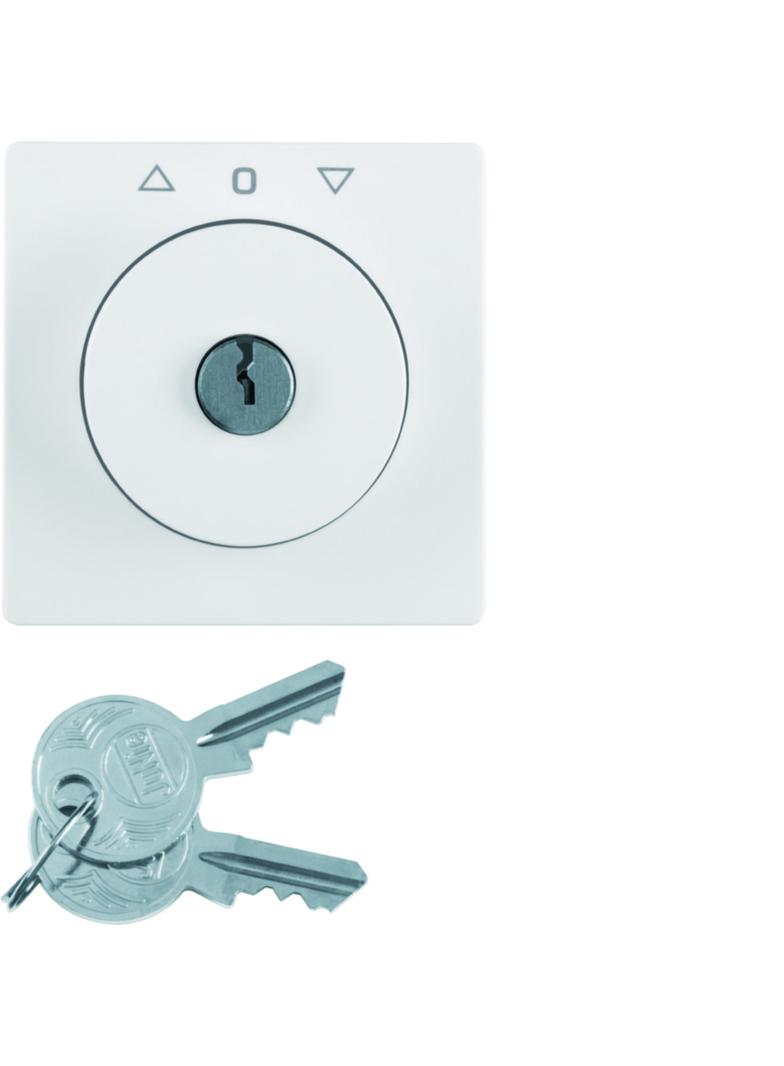 Q.x Płytka czołowa z zamkiem do łącznika żaluzjowego na klucz, biały aksamit