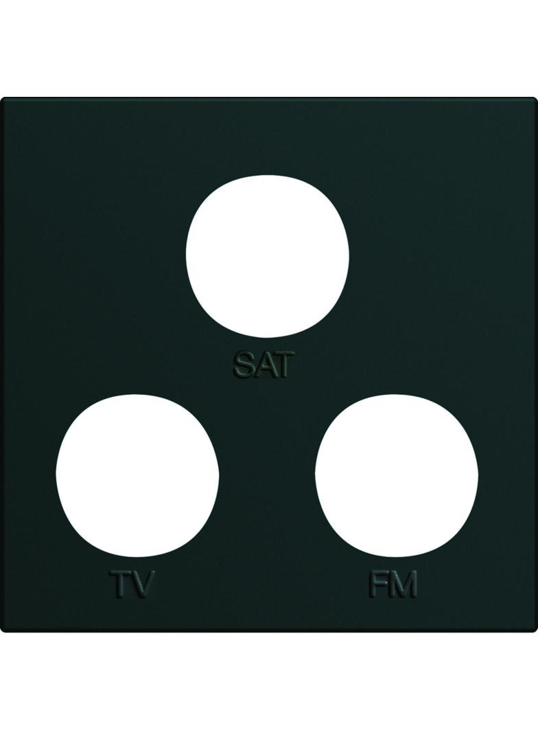 gallery Płytka czołowa do gniazda R+TV+SAT 2M czarny