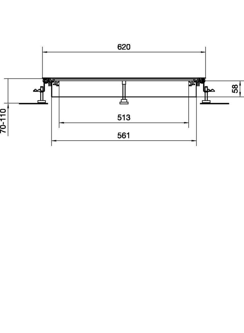 tehalit.BK Kanał współpoziomy wanna stalowa BKWD 600x(70-110)mm stal BKWD600070 HAGER