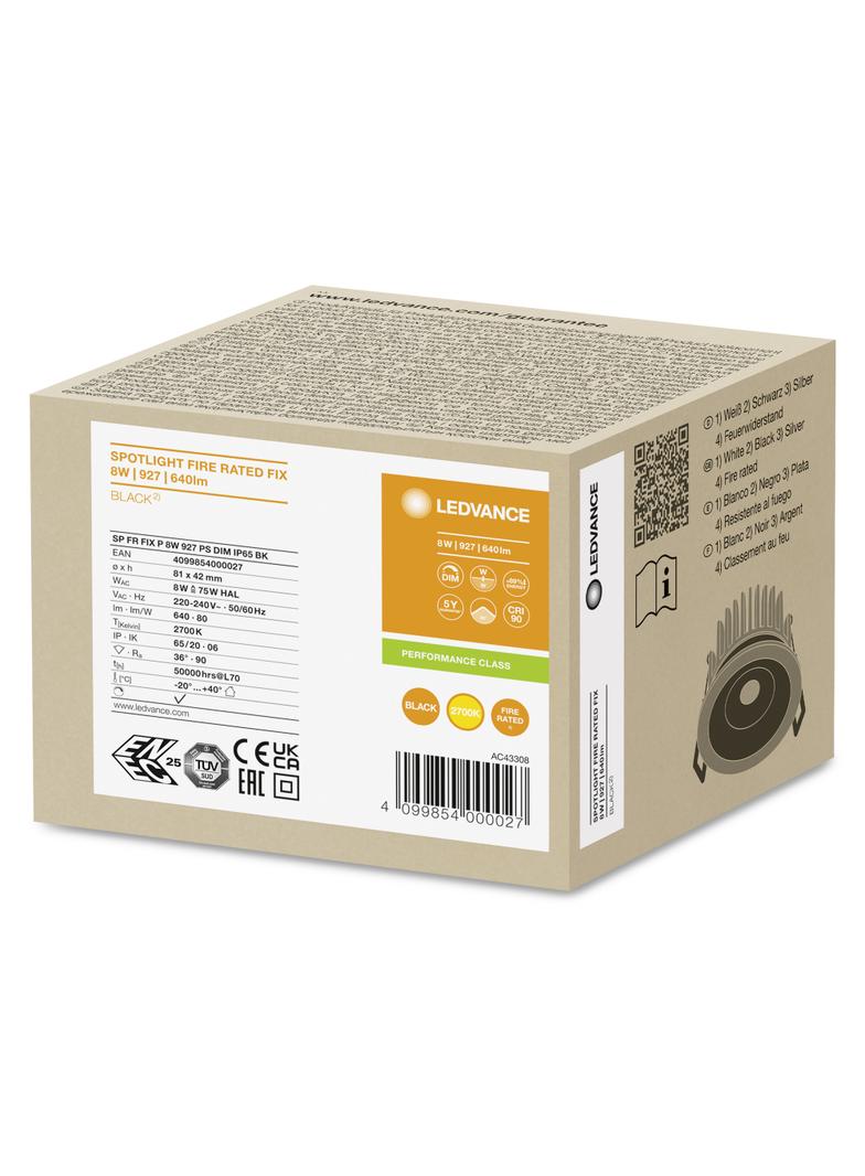 SP FP FIX P 8W 927 PS DIM IP65 BK LEDVANCE
