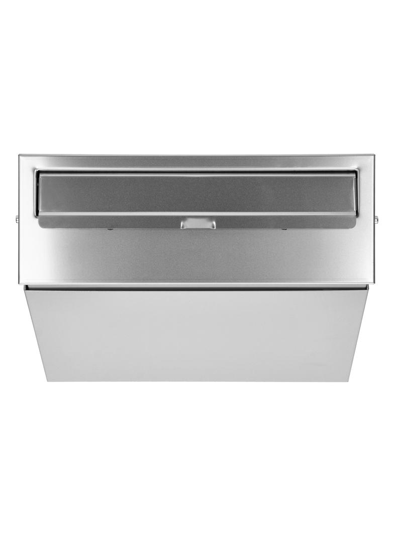 Skrzynka na listy przelotowa SAMOA ze stali nierdzewnej, z zamkiem bębenkowym, inox