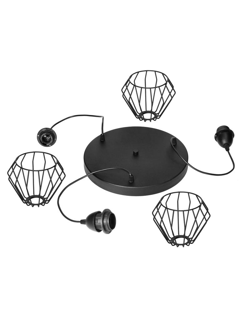 Waya 3P E27, lampa wisząca, max. 3x60W, czarna AD-LD-6264BE27M ORNO