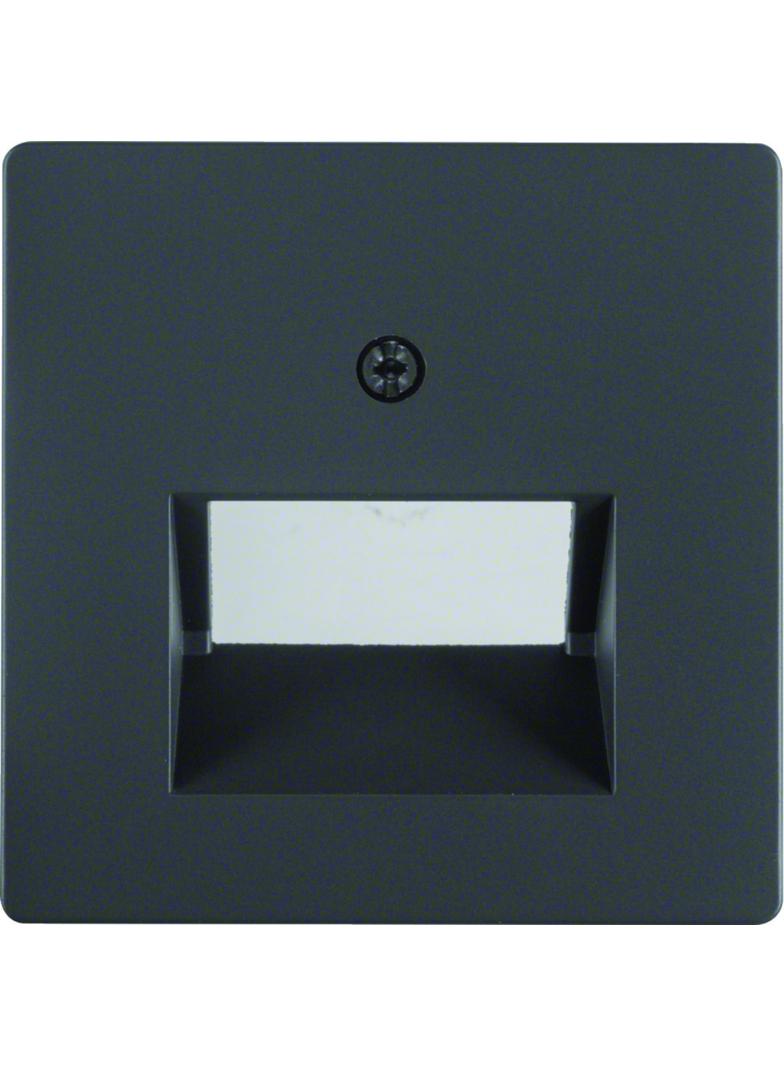 BERKER Q.x Płytka czołowa do gniazda przyłączeniowego UAE podwójna komp./tel. antracyt aksamit lakie
