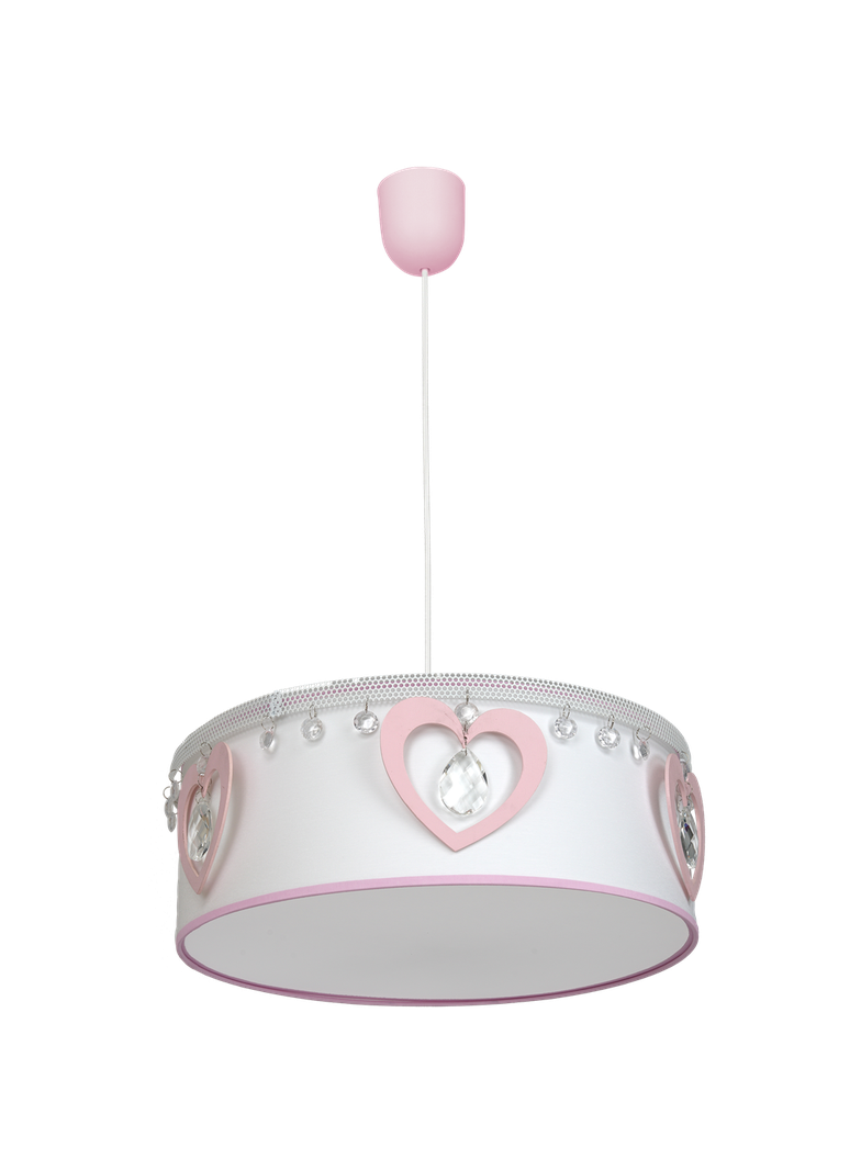Milagro lampa wisząca Heart E27 biało/różowa MLP8278