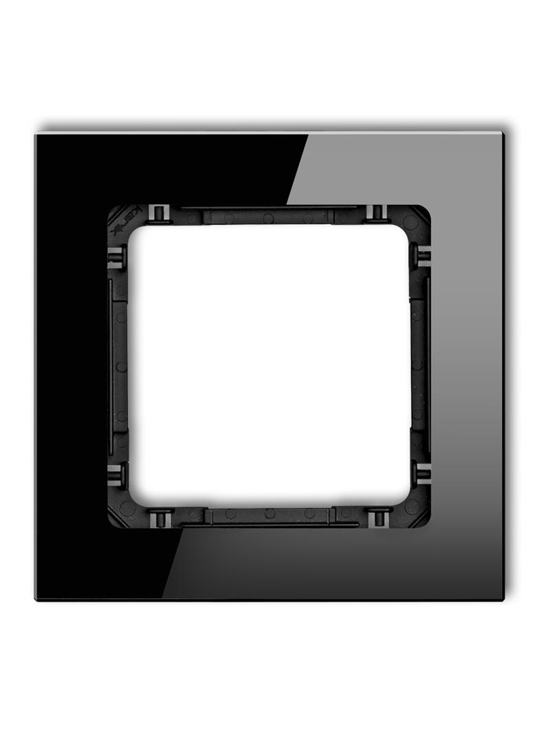 DECO Ramka uniwersalna pojedyncza - szkło (ramka: czarna; spód: czarny)