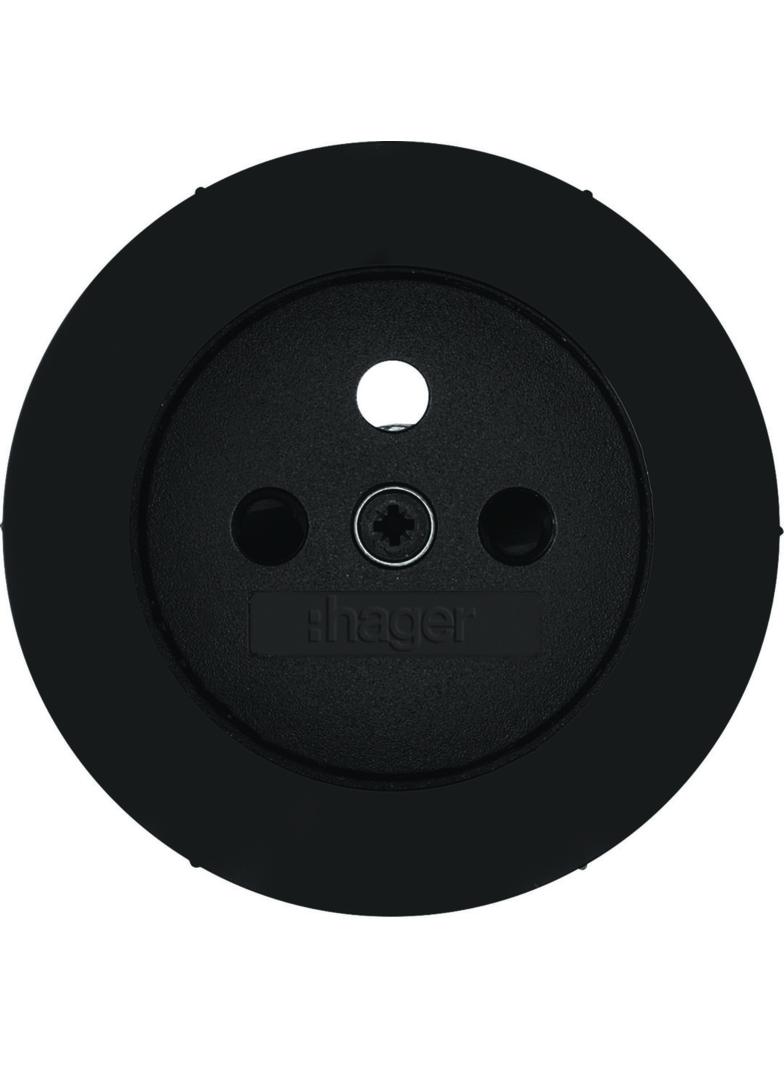 R.classic Płytka czołowa do gniazda z uziemieniem czarny połysk Berker 3965792045 WLS7600BG HAGER