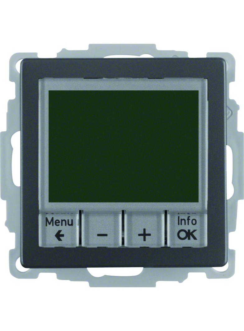 BERKER Q.x Regulator temperatury ze sterowaniem czasowym z stykiem zwiernym i elementem centralnym a