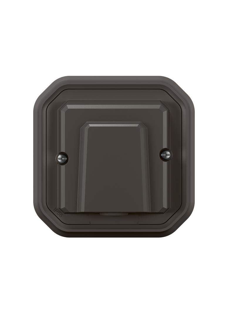 NOWE PLEXO - WYJŚCIE KABLOWE Z ZACISKIEM KOMPLET PODTYNKOWY 20A-230V~ ANTRACYT