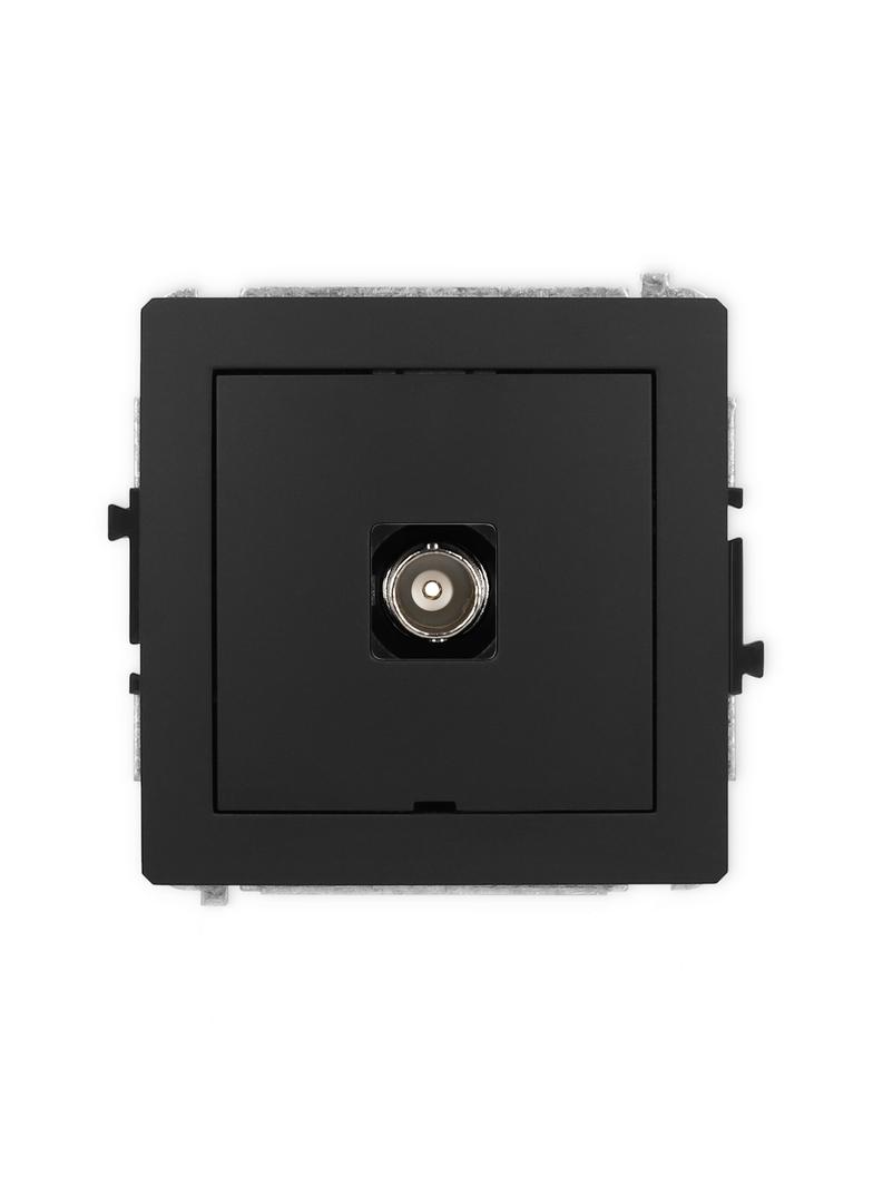 DECO Mechanizm gniazda pojedynczego BNC, bez pola opisowego czarny mat