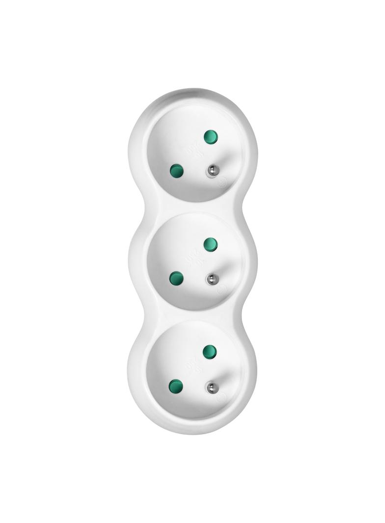 Rozgałęźnik bałwanek 3x2P+Z wtyczka centralna biały OR-AE-13251 ORNO