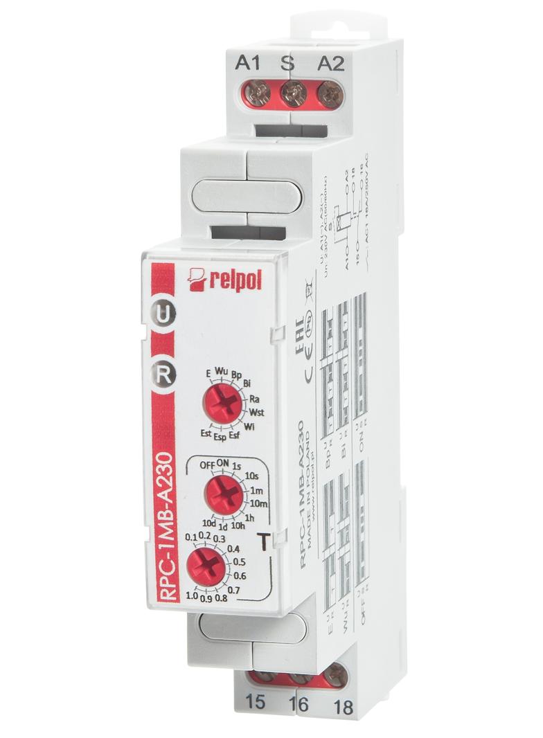 Przekaźnik czasowy 1P, wielofunkcyjny 230 V AC, RPC-1MA-UNI 863199 RELPOL