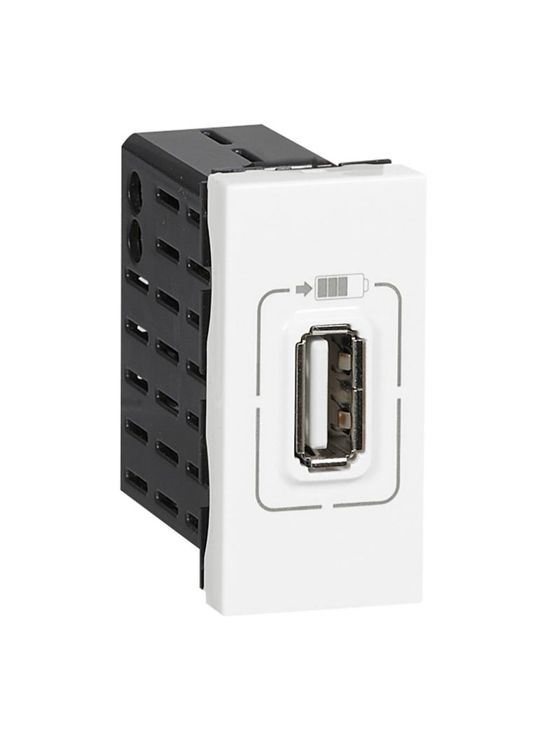 MOSAIC - GNIAZDO ZASILAJĄCE1 X USB 5 V 750 MA - BIAŁY, Legrand