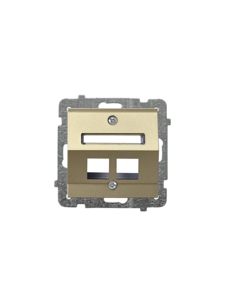 SONATA Obudowa gniazda podwójnego typu Keystone skośna - kolor szampański złoty